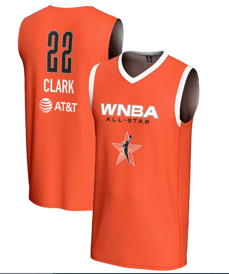 Men GameDay Greats Unisex #22 Caitlin Clark 2024 WNBA All Star Game Lightweight Orange Jersey